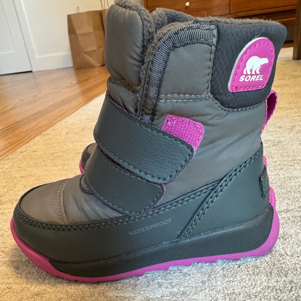 Sorel Toddler Snow Boots - Gray and Pink